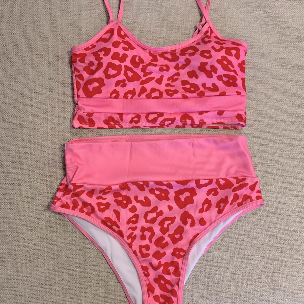 Shein Leopard Pink Bikini • 🌸